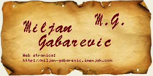 Miljan Gabarević vizit kartica